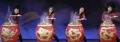 湖北武漢女子水鼓表演 湖北武漢女子水鼓表演